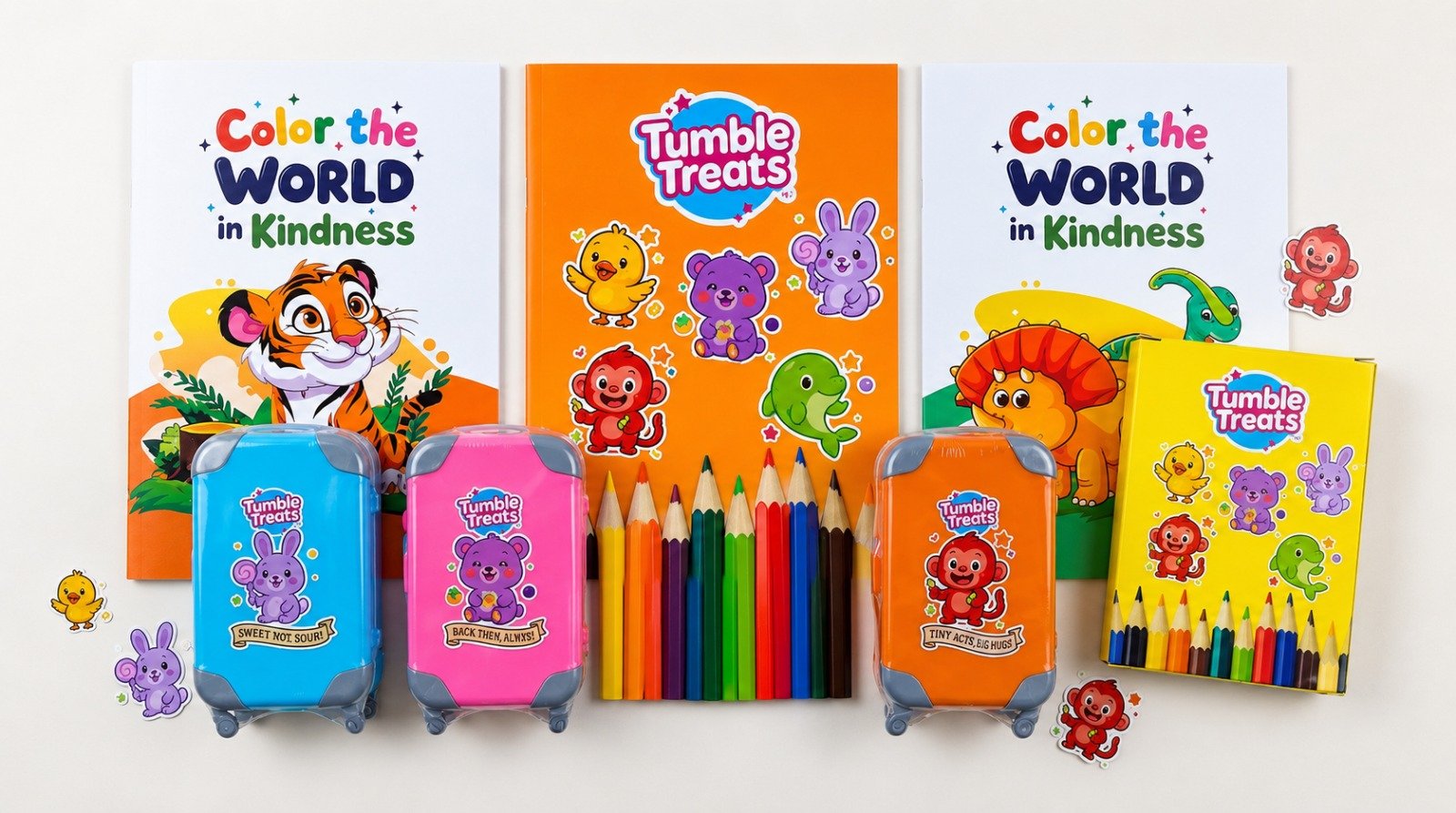 Tumble Treats — colourful candies, surprise gifts and playful cases